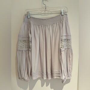 100% silk off the shoulder peasant blouse by Olivia Palmero, size S